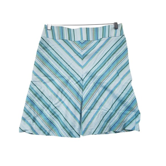 Rag Dresses & Skirts - RAG Striped A Line Skirt Size 5 Blue Y2K Chevron Cotton Blend Made in USA Preppy